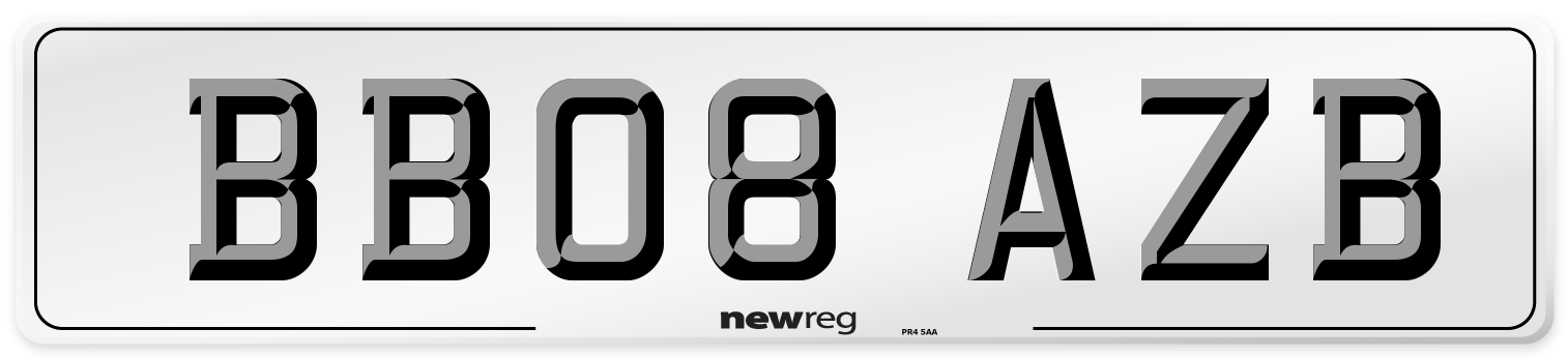 BB08 AZB Number Plate from New Reg